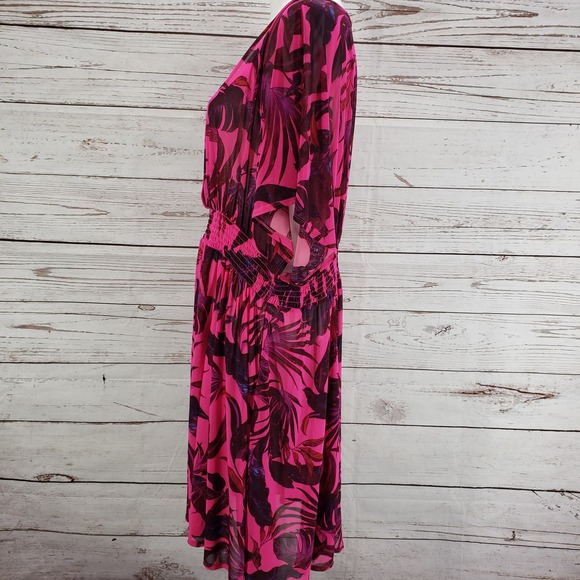 Torrid Women's Pink Mesh Smock Waist Cover Up Dress Size 4 - Picture 3 of 15